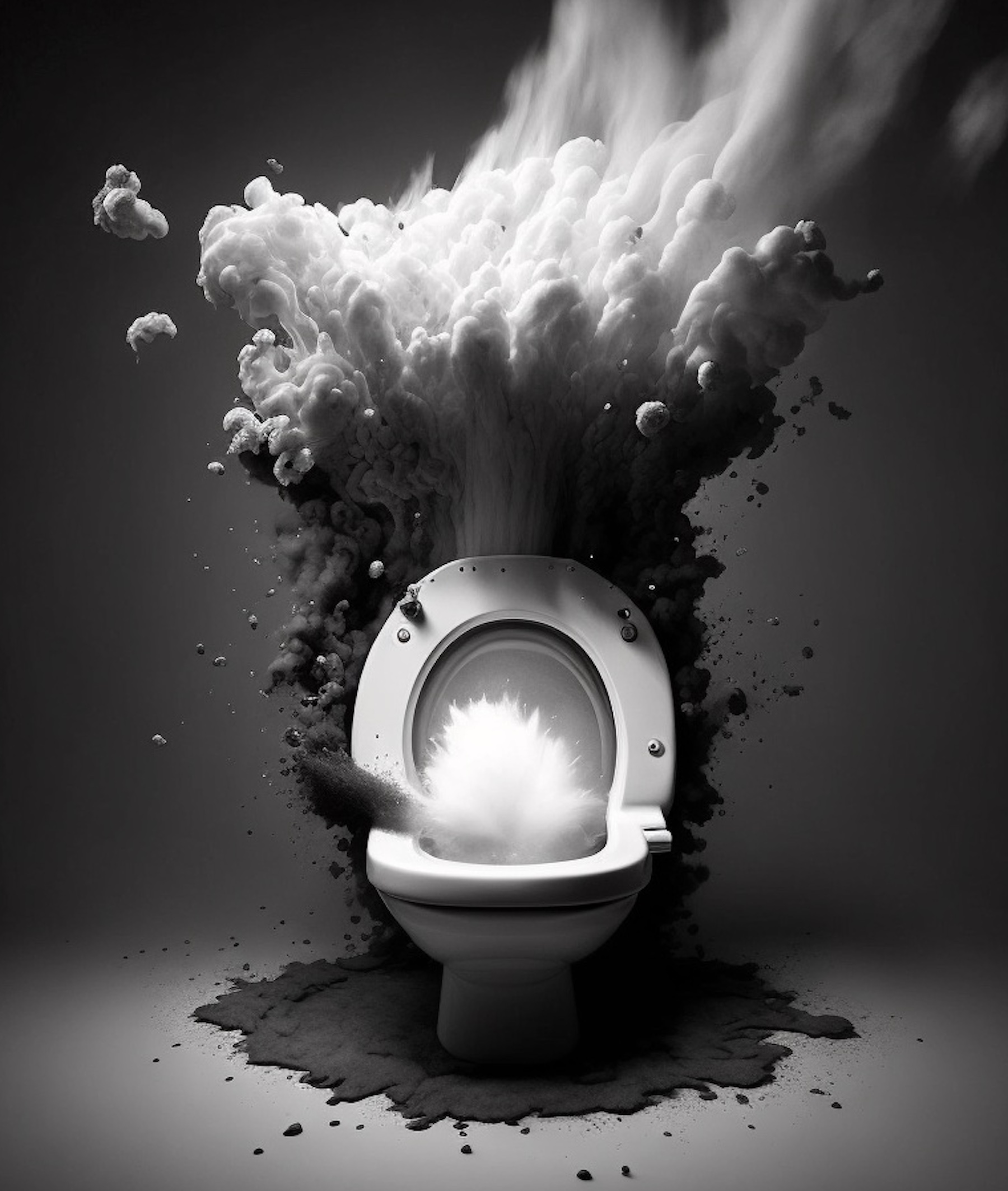 The Enlightened Defecator destroys toilet